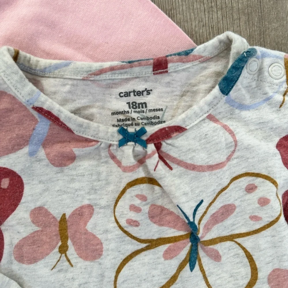 Carter’s  romper tutu shirt & members mark shirt girls size 18 months Euc